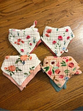 Little Unicorn Floral Quilted Baby Bandana Bibs New